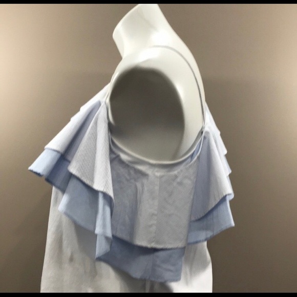 Ruffled one shoulder blouse. NWOT - Picture 4 of 6